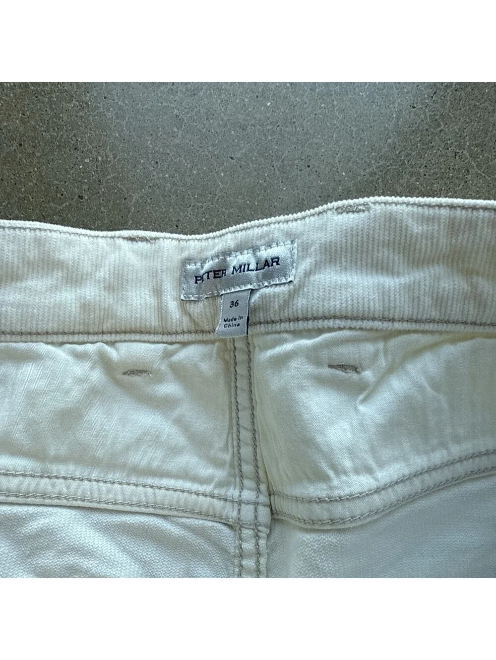 Peter Millar Men’s 36 Superior Soft Corduroy Pants Straight Crown Cream MF24B29